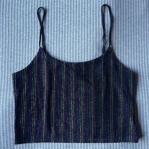 Topshop Multicolor Striped Crop Top